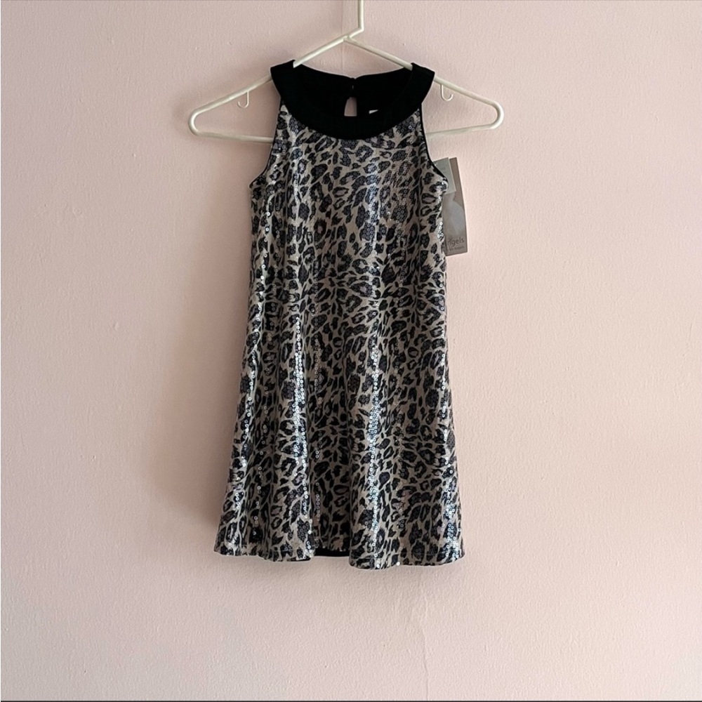 Little Angels leopard print sleeveless dress size 6 for Girls animal print NWT